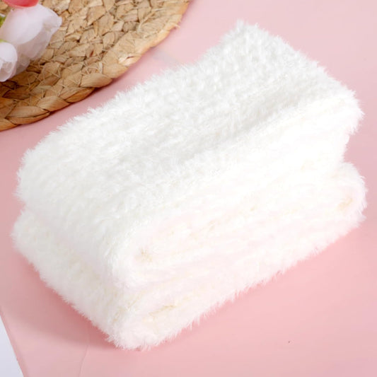 White Fuzzy Leg Warmers Fluffy Knit Ankle Socks Winter Ruffle Kawaii Leg Warmers Ankle Warmer College Concert V1258-DP02-B-4196