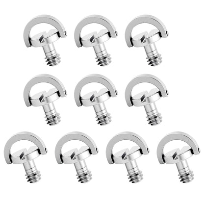 10 Pack Stainless Steel D Ring Screw Hinged Holder, 1/4"-20 Ring Camera Screws Tripod Camera Fixing Screwsfor V1258-DP02-B-4205