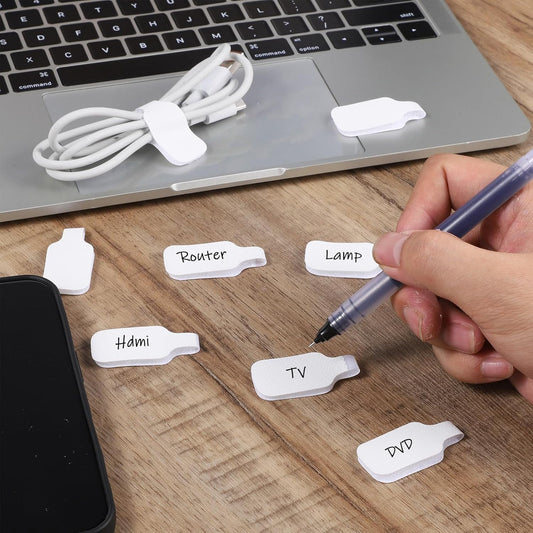 40 Pcs Reusable Cable Cord Wire Labels, Cable Labels Wire Tags Easy Write-On Cables Markers with Hook Loop V1258-DP02-B-4208