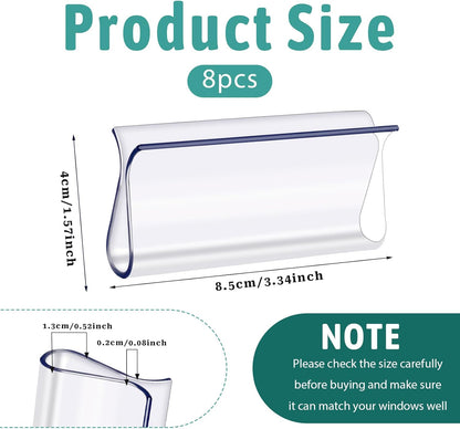 8 Pack Roller Window Shades Pulls, Clear Plastic Window Shades Hem Grips Handles R Type Windows Blinds Shade V1258-DP02-B-4216