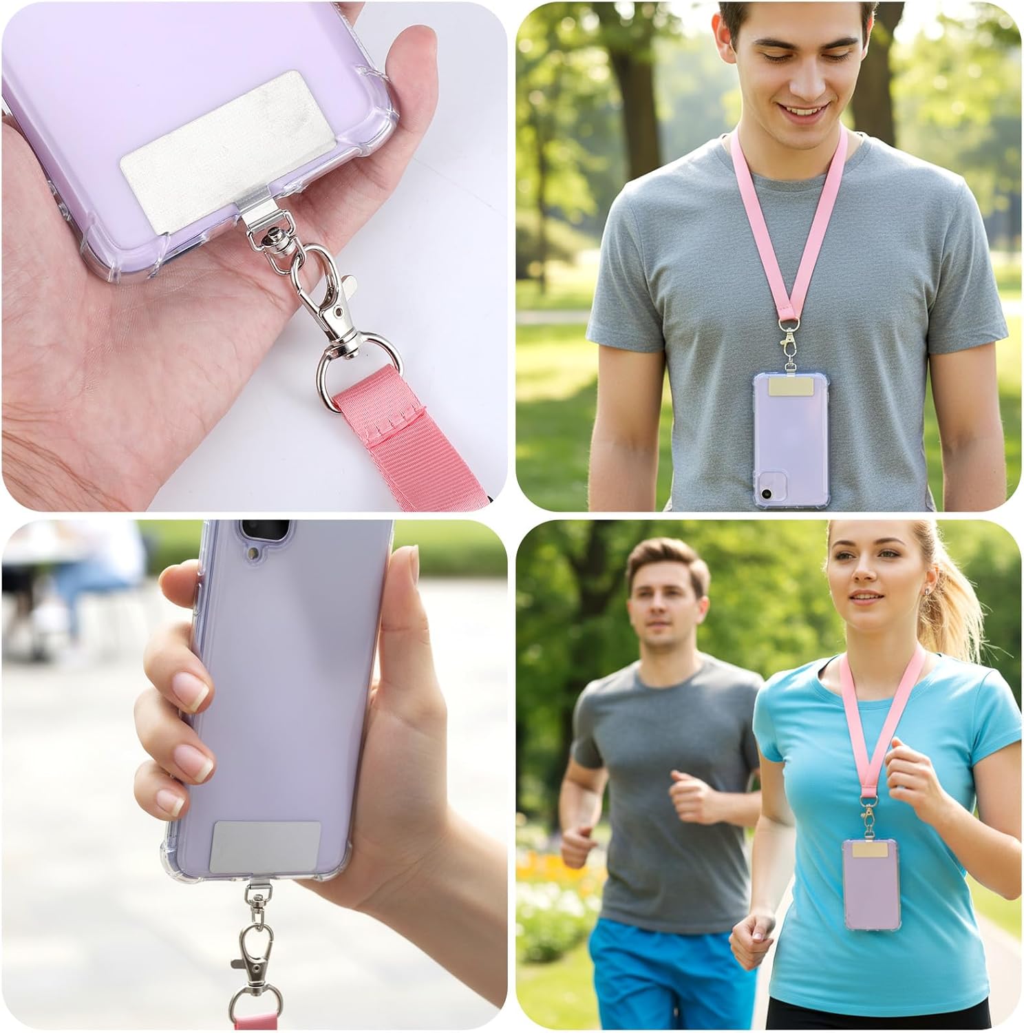 20 Pack Phone Tether Tab, 360 degrees Rotatable Phone Lanyard Tab Stainless Steel Cellphone Lanyard Patch V1258-DP02-B-4218