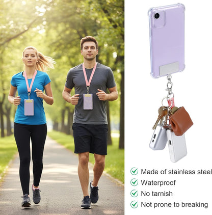 20 Pack Phone Tether Tab, 360 degrees Rotatable Phone Lanyard Tab Stainless Steel Cellphone Lanyard Patch V1258-DP02-B-4218