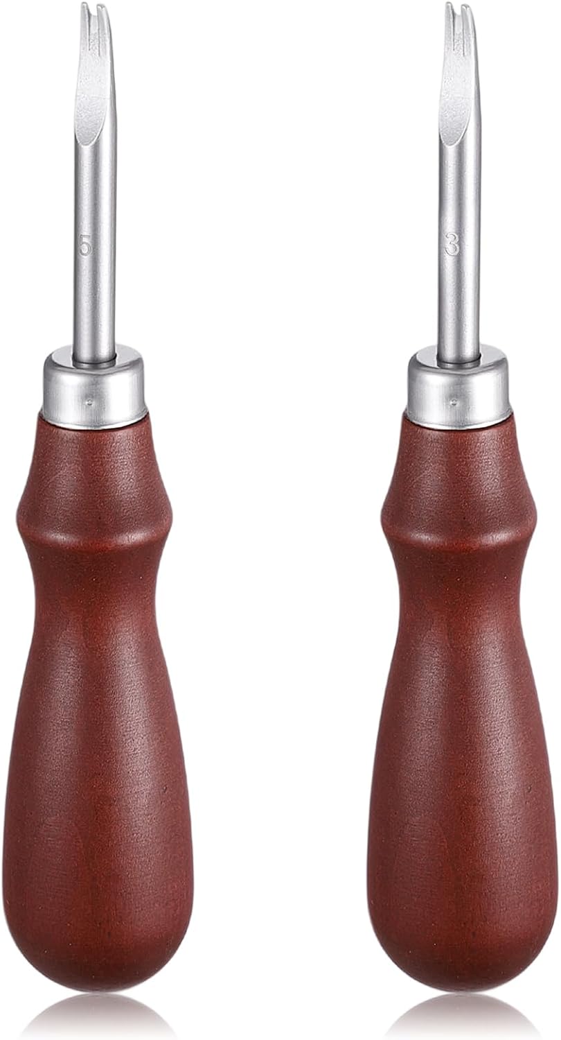 Leather Edge Skiving Beveler, 2 Pcs Leather Working Tools Burnishing Tool Edge Cutting Trimmer Tool for DIY V1258-DP02-B-4221