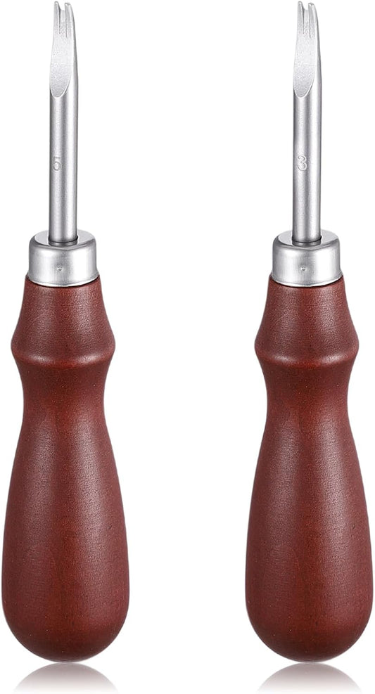 Leather Edge Skiving Beveler, 2 Pcs Leather Working Tools Burnishing Tool Edge Cutting Trimmer Tool for DIY V1258-DP02-B-4221