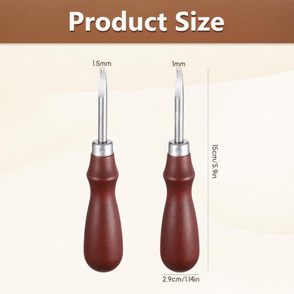 Leather Edge Skiving Beveler, 2 Pcs Leather Working Tools Burnishing Tool Edge Cutting Trimmer Tool for DIY V1258-DP02-B-4221