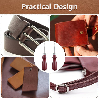 Leather Edge Skiving Beveler, 2 Pcs Leather Working Tools Burnishing Tool Edge Cutting Trimmer Tool for DIY V1258-DP02-B-4221