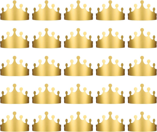Gold Paper Crowns, 20 Pcs Golden King Crown Paper Crowns for Kids and Adults Foldable Party Crown Hat for V1258-DP02-B-4228