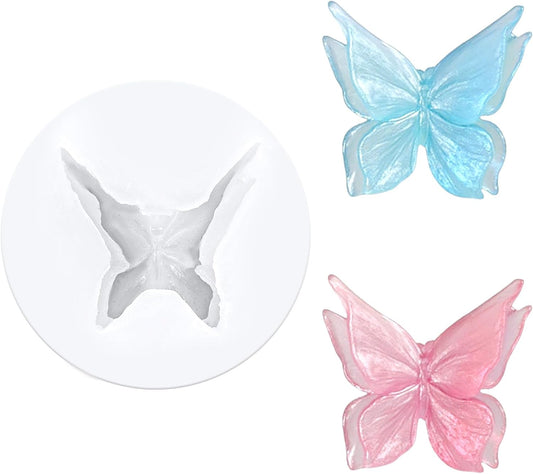3D Flower Butterfly Silicone Molds, Butterfly Chocolate Fondant Soap Mold Double Layered Epoxy Resin Molds V1258-DP02-B-4230