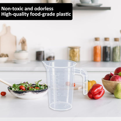 Plastic Measuring Beaker, 4 Pcs Liquid Measuring Cups, 100 ml Unbreakable Graduated Beakers with Handle and V1258-DP02-B-4234
