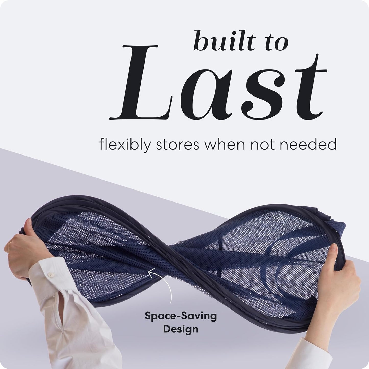 Collapsible Mesh Pop Up Laundry Hamper 2-Pack - Large Foldable Laundry Basket with Side Pocket, Breathable & V1258-DP02-B-4237