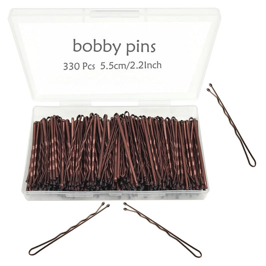 Bobby Pins Brown, 330 Count 2.2 Inch Hair Pins With Cute Box, Premium Bobby Pin For Kids, Girls And Women, V1258-DP02-B-431