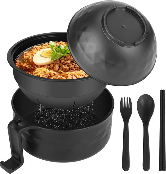 Ramen Bowl Set, Ramen Cooker 33 oz, Ramen Bowls with Chopsticks and Spoon, Microwave Pasta Cooker, College V1258-DP02-B-441