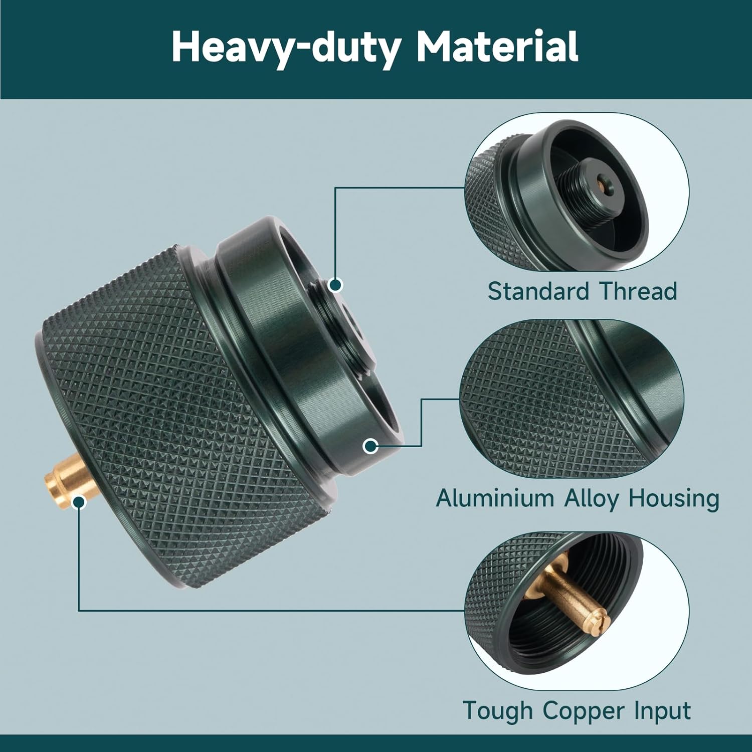 Propane to Butane Adapter, 1 Lb Propane Tank Input and EN417 Lindal Valve Output, Camping Stove Adapter for V1258-DP02-B-447