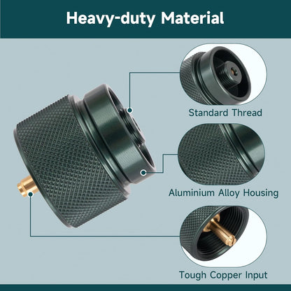 Propane to Butane Adapter, 1 Lb Propane Tank Input and EN417 Lindal Valve Output, Camping Stove Adapter for V1258-DP02-B-447