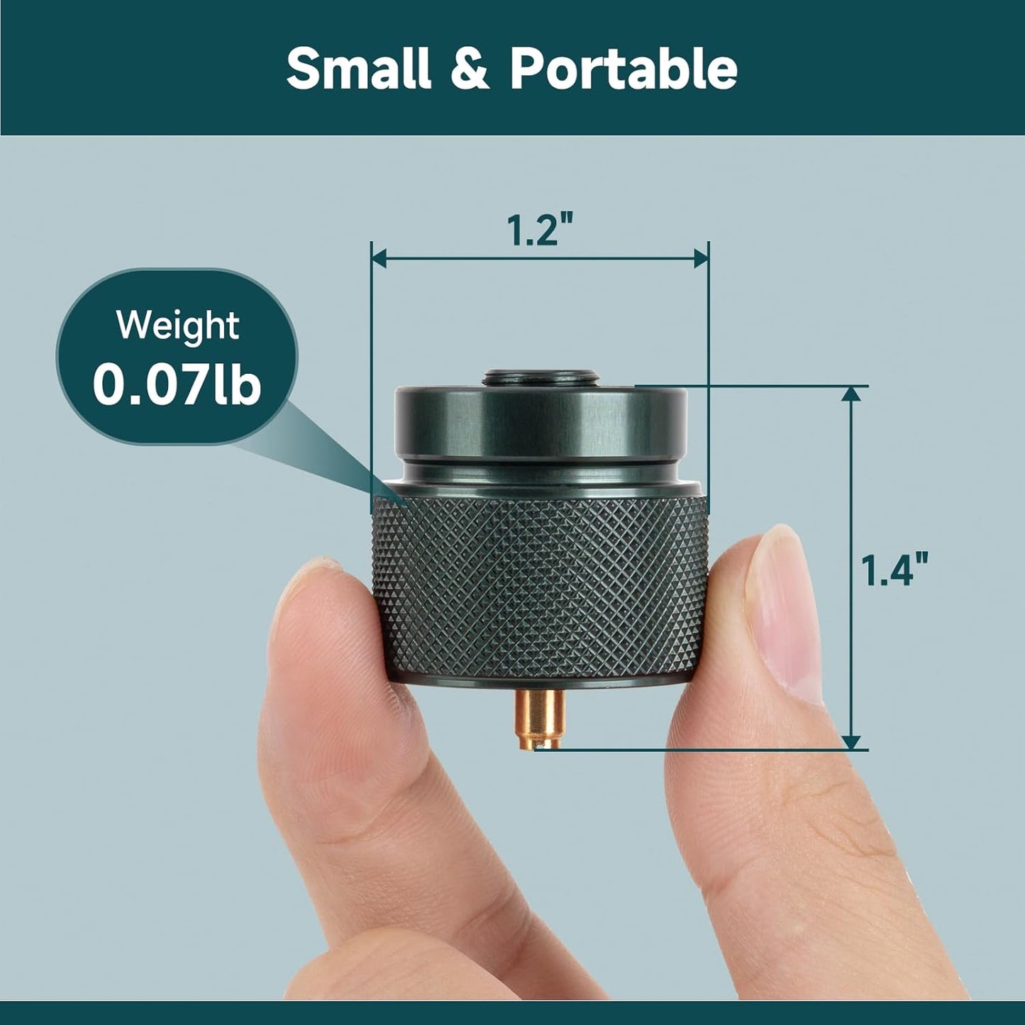Propane to Butane Adapter, 1 Lb Propane Tank Input and EN417 Lindal Valve Output, Camping Stove Adapter for V1258-DP02-B-447