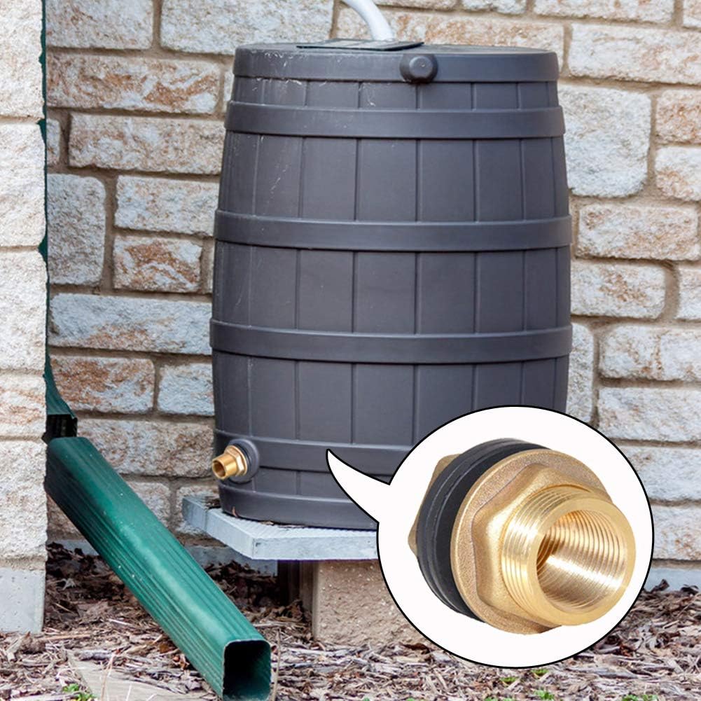 1/2" Female 3/4" Male Soild Brass Water Tank Connector Theaded Bulkhead Fitting With 2 Rubber Rings Stablizing V1258-DP02-B-450
