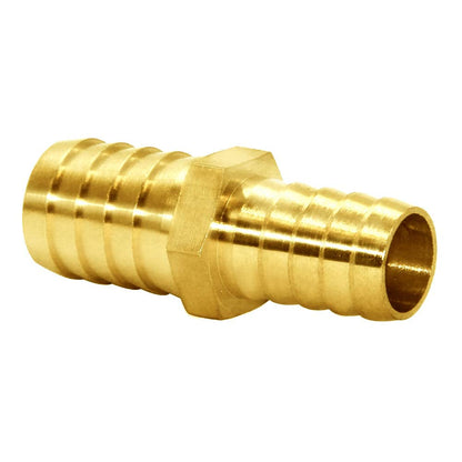 2PCS Hose Barb Reducer 5/8" to 3/4" Barb Fitting Reducing Splicer, Hex Union Brass Fitting Water/Fuel/Air V1258-DP02-B-461