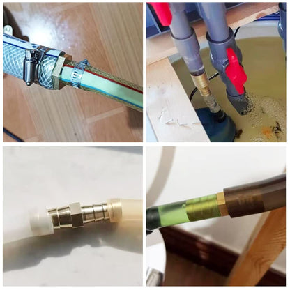 2PCS Hose Barb Reducer 5/8" to 3/4" Barb Fitting Reducing Splicer, Hex Union Brass Fitting Water/Fuel/Air V1258-DP02-B-461