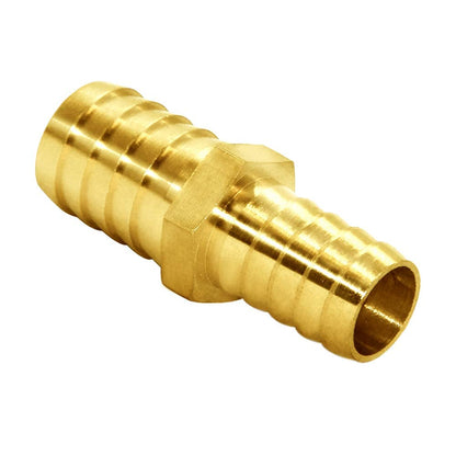 2PCS Hose Barb Reducer 5/8" to 3/4" Barb Fitting Reducing Splicer, Hex Union Brass Fitting Water/Fuel/Air V1258-DP02-B-461