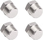 4Pcs Stainless Steel Outer Hex Thread Socket Pipe Plug Fitting 1/4" NPT Male V1258-DP02-B-463