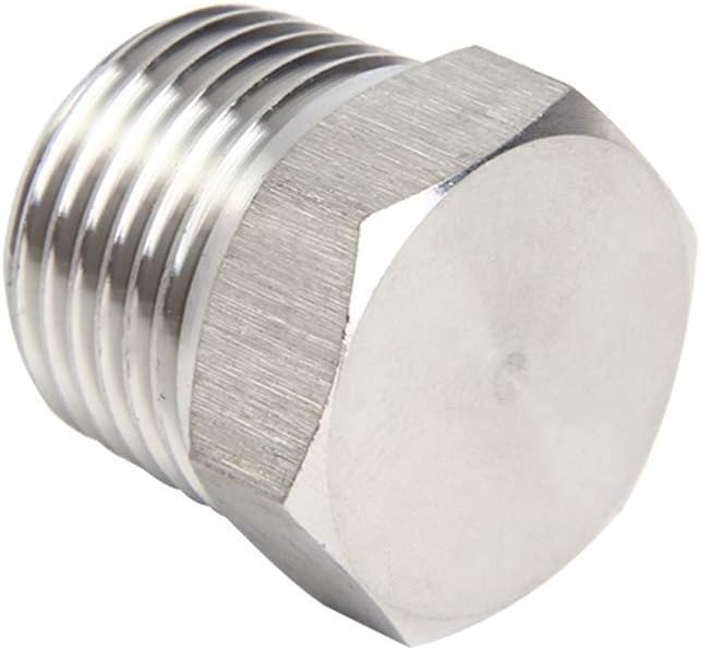 4Pcs Stainless Steel Outer Hex Thread Socket Pipe Plug Fitting 1/4" NPT Male V1258-DP02-B-463