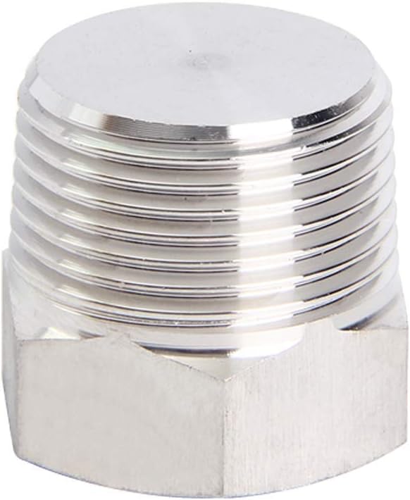 4Pcs Stainless Steel Outer Hex Thread Socket Pipe Plug Fitting 1/4" NPT Male V1258-DP02-B-463