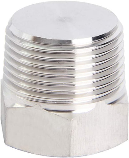 4Pcs Stainless Steel Outer Hex Thread Socket Pipe Plug Fitting 1/4" NPT Male V1258-DP02-B-463