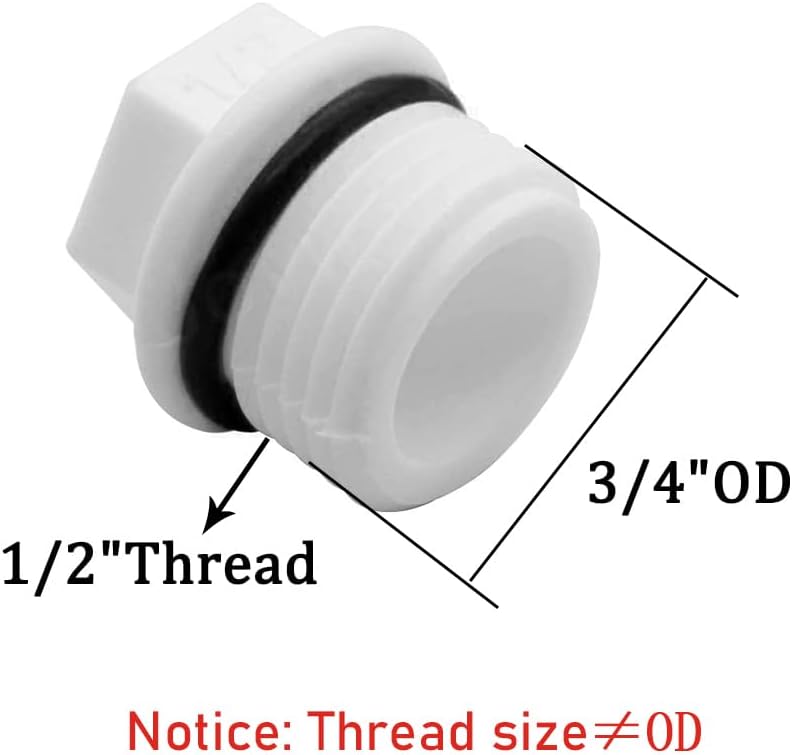 5PCS 1/2" PT Male Thread PPR Pipe Fitting End Caps Connector Plug V1258-DP02-B-465