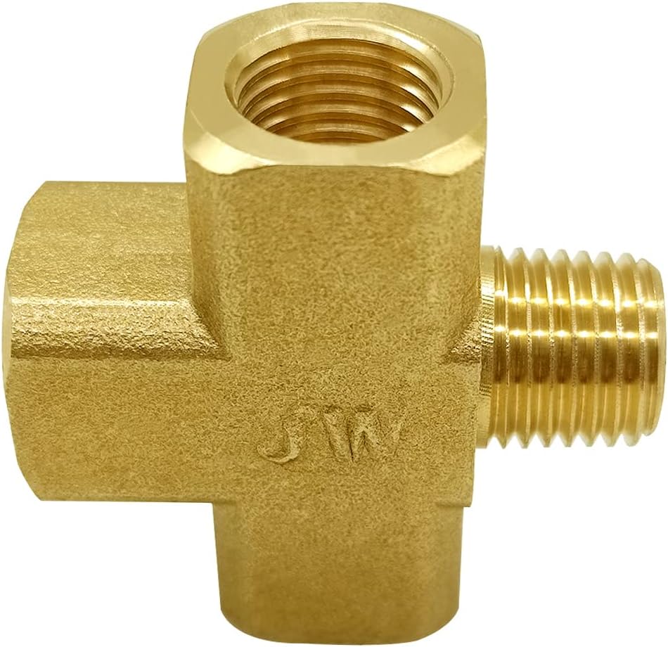 Brass 1/4" NPT Female x Male 4-Way Pipe Fitting Adapter Tube Coupler Connector Water Gas Oil V1258-DP02-B-469