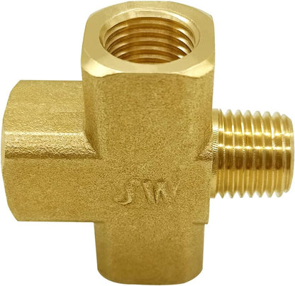 Brass 1/4" NPT Female x Male 4-Way Pipe Fitting Adapter Tube Coupler Connector Water Gas Oil V1258-DP02-B-469