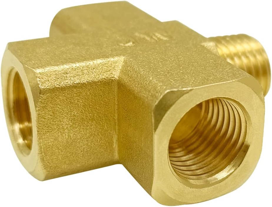 Brass 1/4" NPT Female x Male 4-Way Pipe Fitting Adapter Tube Coupler Connector Water Gas Oil V1258-DP02-B-469