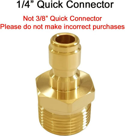 Pressure Washer Coupler M22-14mm Male Thread to 1/4" Quick Connector Plug Fitting for High Pressure Water Gun V1258-DP02-B-476