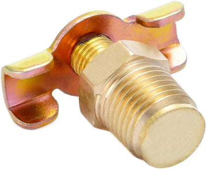 Brass Wing Style Drain Cock 1/4" NPT Male External Drain Switch Air Hose Fitting With Handle (Pack of 2) V1258-DP02-B-477