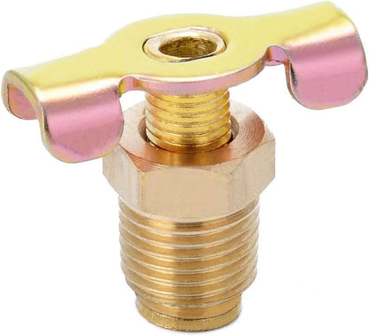 Brass Wing Style Drain Cock 1/4" NPT Male External Drain Switch Air Hose Fitting With Handle (Pack of 2) V1258-DP02-B-477
