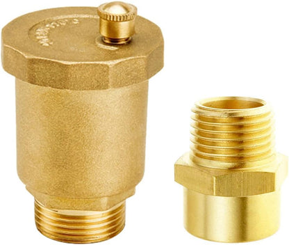 Brass Automatic Float Valve Kit 1/2"G Air Bleeder Release Vent Valve & 1/2"G Female x 1/2"NPT Male Pipe V1258-DP02-B-480