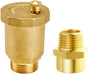 Brass Automatic Float Valve Kit 1/2"G Air Bleeder Release Vent Valve & 1/2"G Female x 1/2"NPT Male Pipe V1258-DP02-B-480