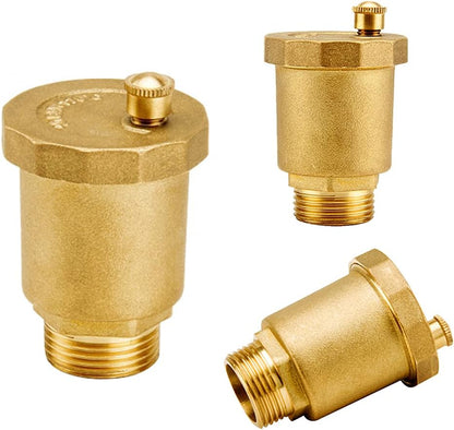 Brass Automatic Float Valve Kit 1/2"G Air Bleeder Release Vent Valve & 1/2"G Female x 1/2"NPT Male Pipe V1258-DP02-B-480