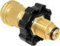 Universal Propane Tank Adapter Converts POL to QCC1 / Type 1,Brass Valve Control Safety Device Propane Hose V1258-DP02-B-483