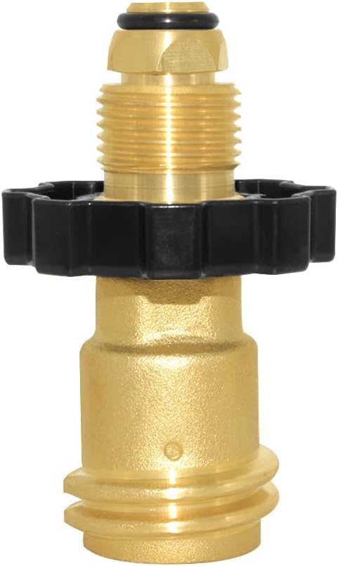 Universal Propane Tank Adapter Converts POL to QCC1 / Type 1,Brass Valve Control Safety Device Propane Hose V1258-DP02-B-483