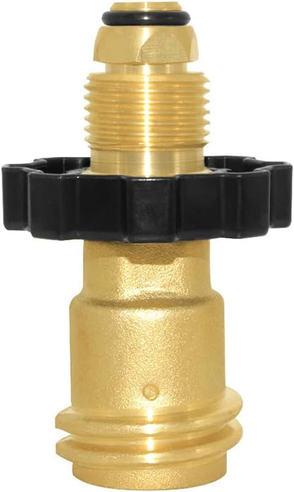 Universal Propane Tank Adapter Converts POL to QCC1 / Type 1,Brass Valve Control Safety Device Propane Hose V1258-DP02-B-483