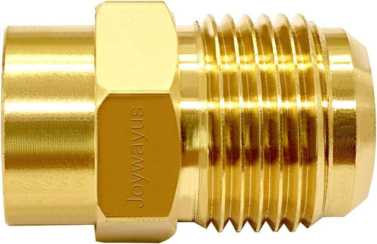 Brass Flare Tube Fitting Coupling Gas Adapter 3/8" Flare Female x 5/8" Flare Male Pipe Connector V1258-DP02-B-485