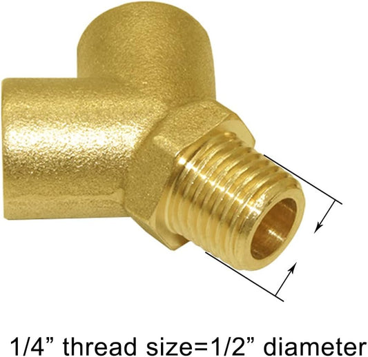 Brass Pipe Fitting Y-shaped 1/4" NPT Female x 1/4" NPT Female x 1/4" NPT Male Connector 3-way Fitting Coupler V1258-DP02-B-487