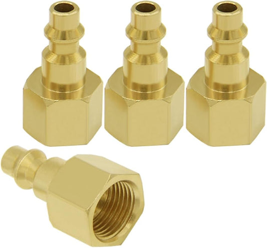 4PCS Air Plug to 3/8" Flare Female SAE Flare Fittings SAE 45 degrees Female Industrial Brass Air Hose Quick V1258-DP02-B-490