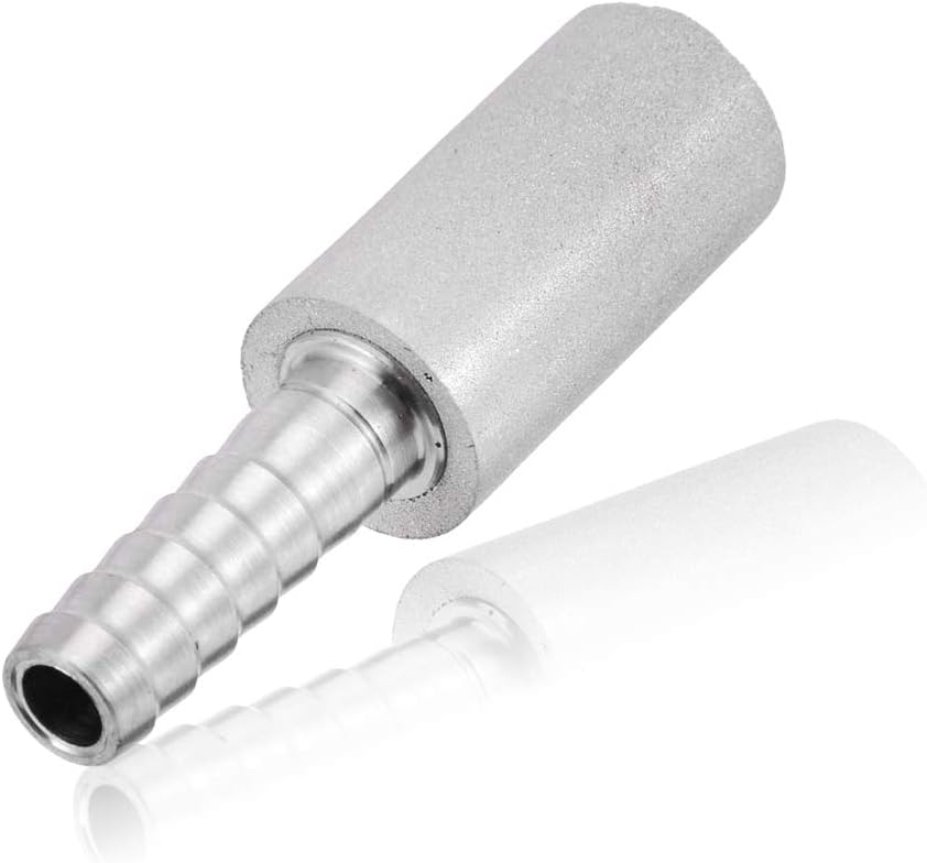 Aeration Stone 0.5 Micron 316 Stainless Steel Oxygenation Diffusion Stone 3/8" Barb for Home brewing Wine V1258-DP02-B-505