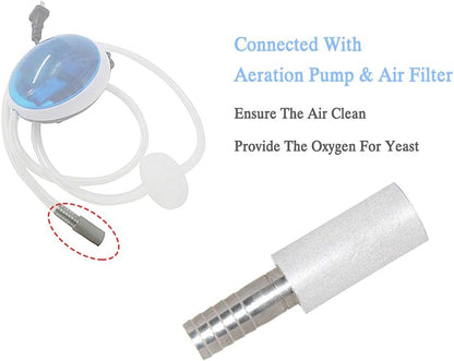Aeration Stone 0.5 Micron 316 Stainless Steel Oxygenation Diffusion Stone 3/8" Barb for Home brewing Wine V1258-DP02-B-505