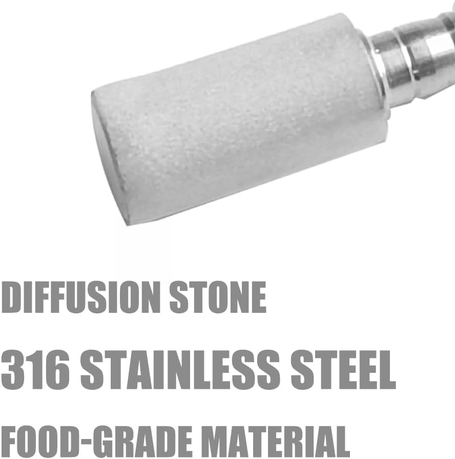 Aeration Stone 0.5 Micron 316 Stainless Steel Oxygenation Diffusion Stone 3/8" Barb for Home brewing Wine V1258-DP02-B-505