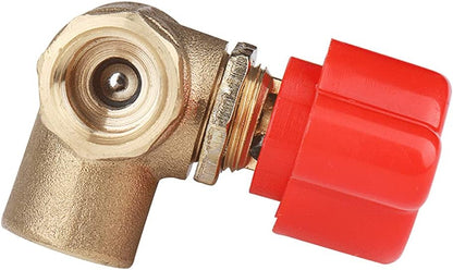 3-Way (L-Port) 1/4"NPT Female Brass Ball Valve Anti-Rust Forged Brass Shut Off Valve Fitting with Red Plastic V1258-DP02-B-511