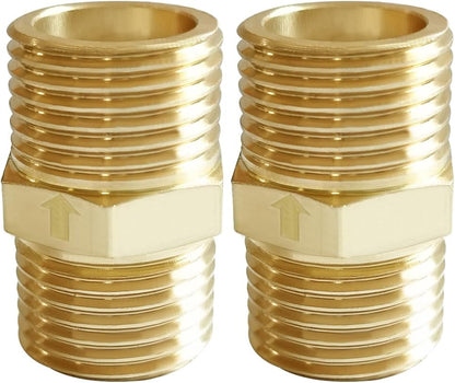 Brass Check Valve 1/2" Male to 1/2" Male Thread One Way Non Return Backflow Preventer Check Valves (Pack of 2) V1258-DP02-B-516