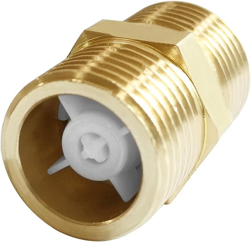 Brass Check Valve 1/2" Male to 1/2" Male Thread One Way Non Return Backflow Preventer Check Valves (Pack of 2) V1258-DP02-B-516