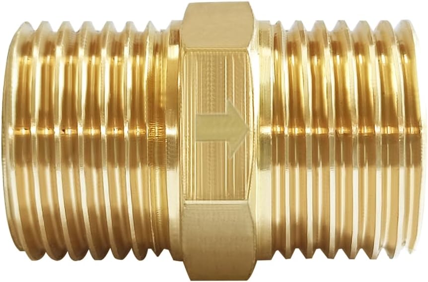 Brass Check Valve 1/2" Male to 1/2" Male Thread One Way Non Return Backflow Preventer Check Valves (Pack of 2) V1258-DP02-B-516